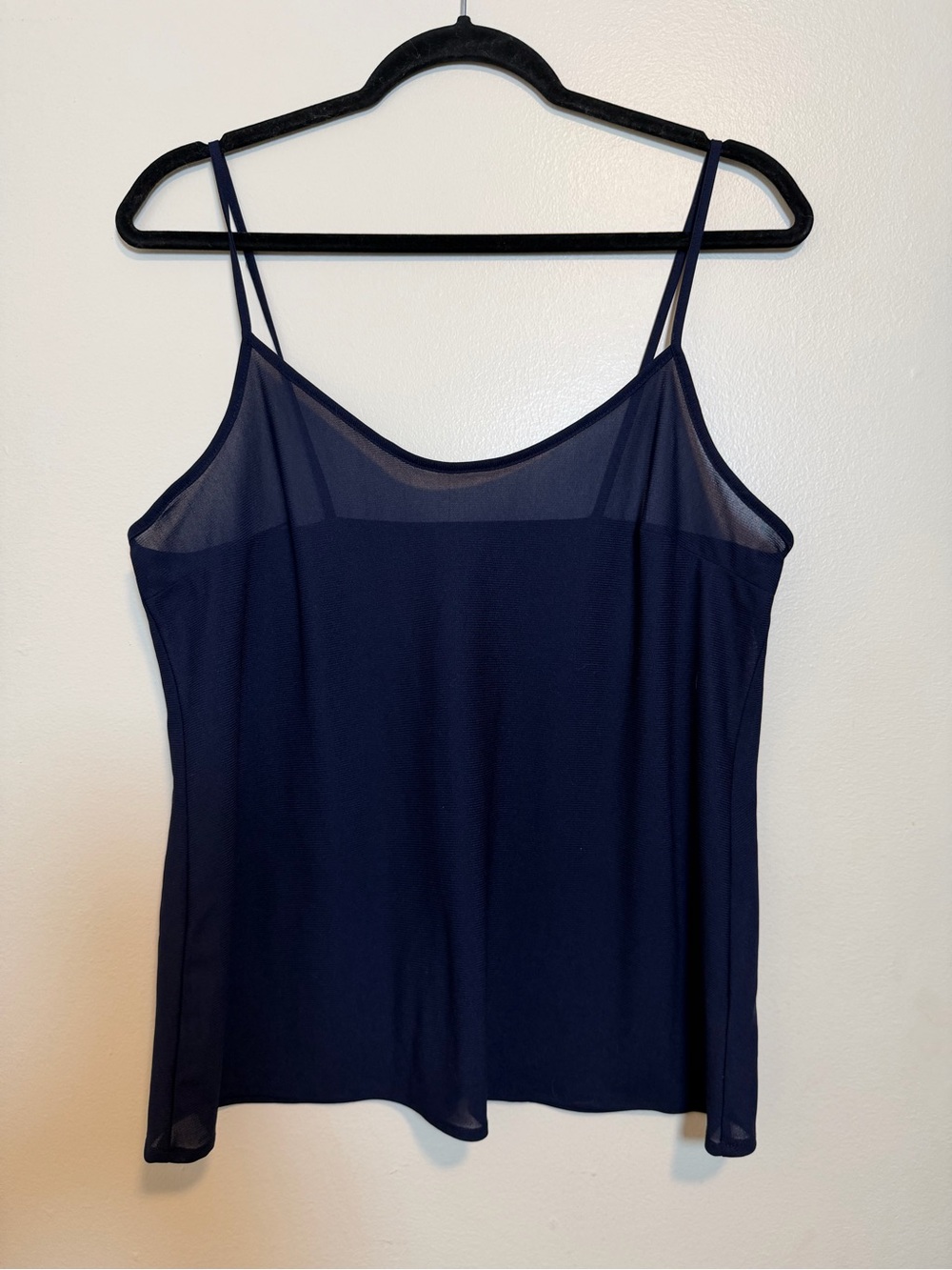 Navy Sheer Spaghetti Strap Cami Top Overlay Size Small Medium